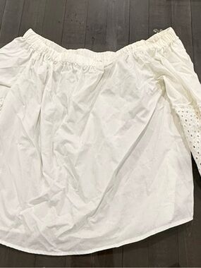 Who What Wear White Elastic Waist Cotton Top